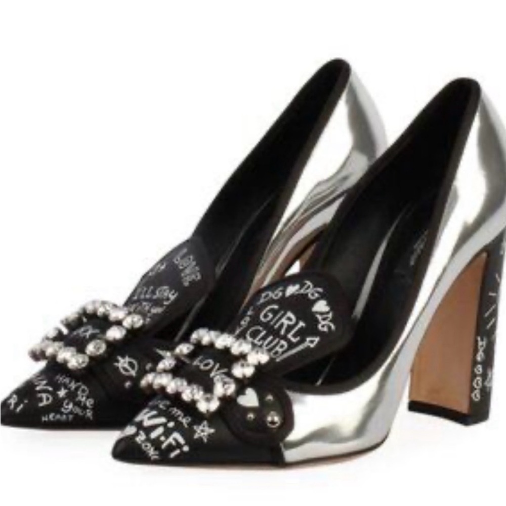Dolce & Gabbana Black Crystal Embellished Heels